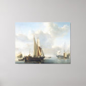 Scheepvaart vóór de kust, Willem van de Velde (II) Canvas Afdruk (Voorkant)