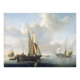 Scheepvaart vóór de kust, Willem van de Velde (II) Foto Afdruk