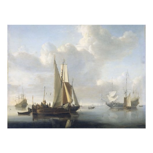 Scheepvaart vóór de kust, Willem van de Velde (II) Foto Afdruk (Voorkant)