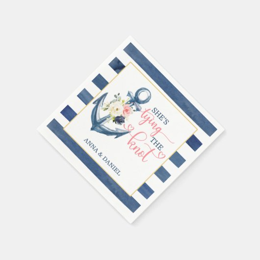 Scheepvaart Ze Knoopt de Knoop Bruidsfeest Servet (Hoek)