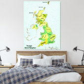 Scheepvaartbericht voor de Britse Eilanden in vint Canvas Afdruk (Insitu (Slaapkamer))