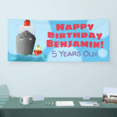 Scheepvaartboot cartoon verjaardag spandoek (Beurs)