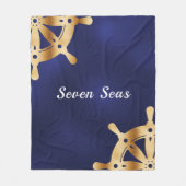 Scheepvaartboot met de naam gouden stuurwiel fleece deken (Voorkant)