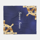 Scheepvaartboot met de naam gouden stuurwiel fleece deken (Voorkant (Horizontaal))
