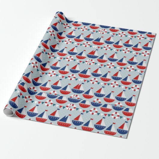 Scheepvaartpatroon Cadeaupapier (Uitgerold)