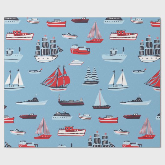 scheepvaartpatroon cadeaupapier (Vlak)