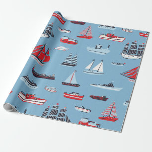 scheepvaartpatroon cadeaupapier