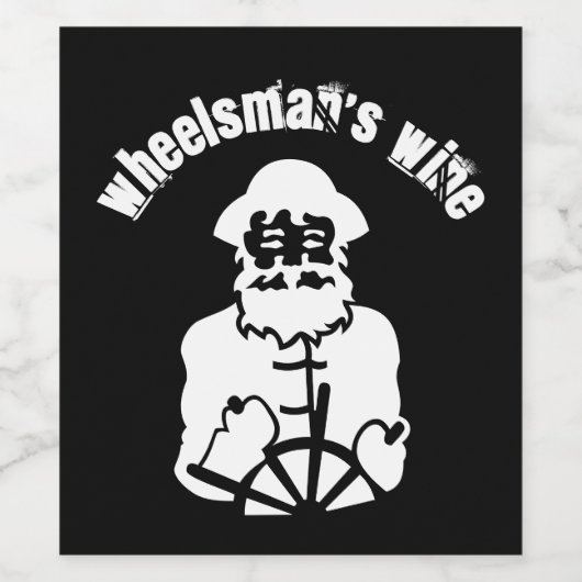 Scheepvaartschip bestuurster van Wheelsman Wijn Etiket (Enkel label)