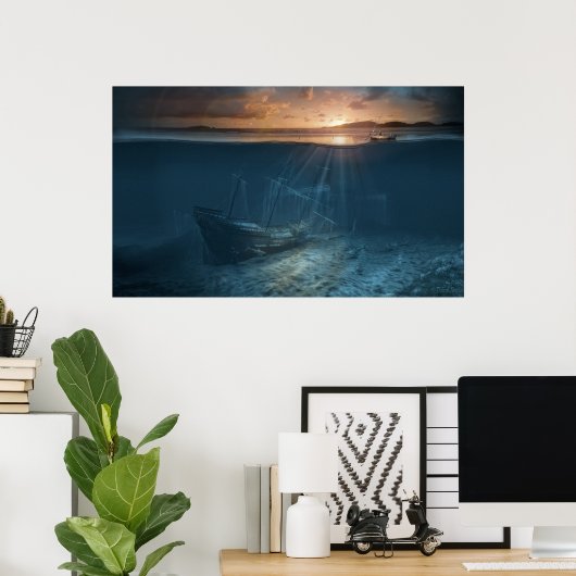 Scheepvaartserie Ghost: schipbreuk van Pirate Poster (Thuiskantoor)