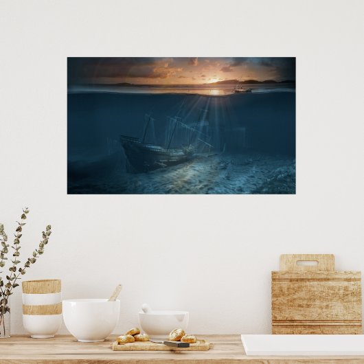 Scheepvaartserie Ghost: schipbreuk van Pirate Poster (Keuken)