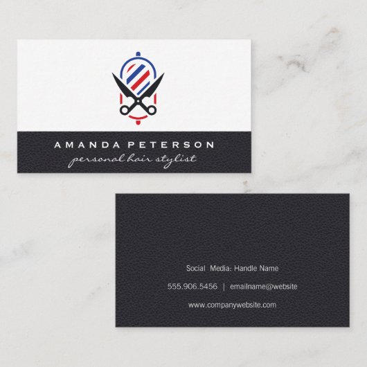 Scheer Gereedschap | Leer Visitekaartje (Voorkant / Achterkant)