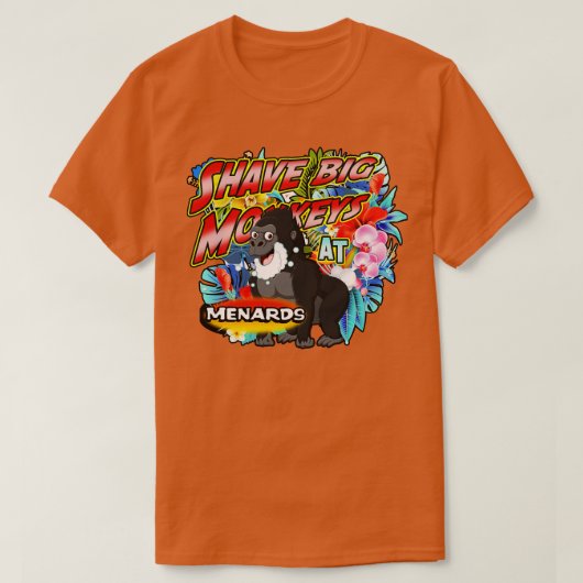 Scheer grote apen bij Menards T-shirt (Design voorkant)
