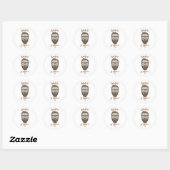 Scheer & Kapsel Retro Kapperszaak Grafisch Type Ronde Sticker (Vel)