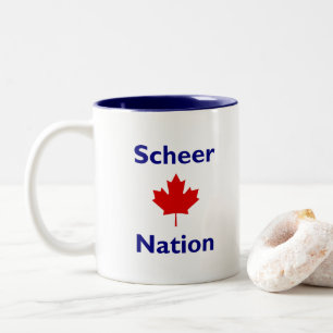 Scheer Nation Canada Verkiezing Rode esdoorn Blad  Tweekleurige Koffiemok