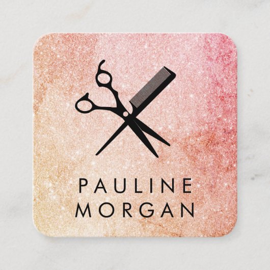 Scheerapparaat en kam Elegant Glitter Vierkante Visitekaartje (Voorkant)