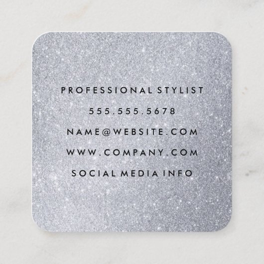 Scheerapparaat en kam Elegant Glitter Vierkante Visitekaartje (Achterkant)