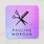 Scheerapparaat en kam Elegant Glitter Vierkante Visitekaartje (Voorkant)