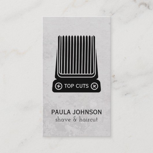 Scheerapparaat voor snorbaard Kappersscheermes Kap Visitekaartje (Voorkant)