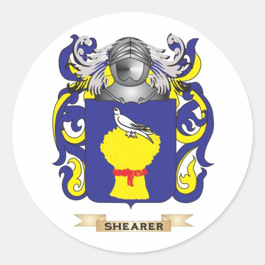 Scheerapparaat wapenschild (Family Crest) Ronde Sticker (Voorkant)