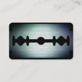 Scheerblauw in de scheerblauw visitekaartje (Achterkant)