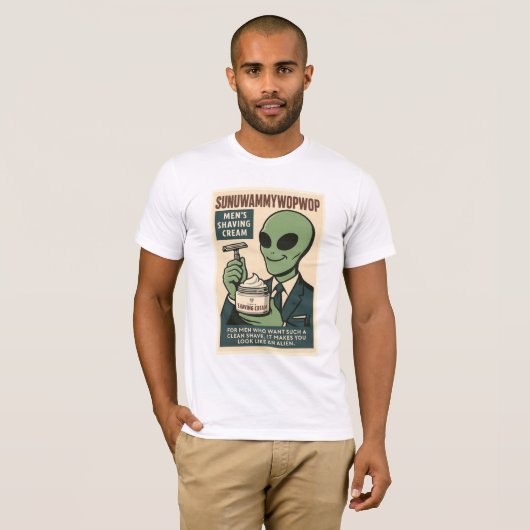 Scheercrème Roswell Aliens Retro T-shirt (Voorkant volledig)