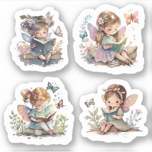 Scheerfeeën met boekenset sticker (Voorkant)