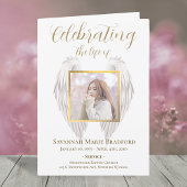 Scheerfoto van Elegant Wings Memorial Service Programma