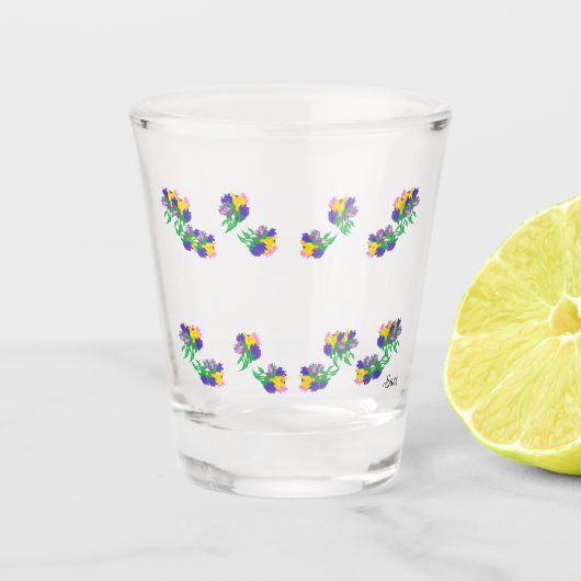 Scheerglas : lentettegels shot glas (Voorkant)