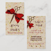  scheerhaar stylist rode boegflesscharen visitekaartje (Voorkant / Achterkant)