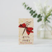  scheerhaar stylist rode boegflesscharen visitekaartje (Staand voorkant)