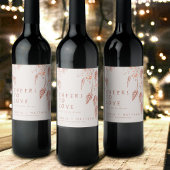 Scheerjes van grasbessen die de bruiloft hervallen wijn etiket