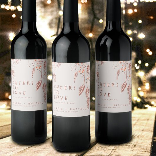 Scheerjes van grasbessen die de bruiloft hervallen wijn etiket