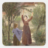 Scheerkersen Vierkante Sticker (Voorkant)