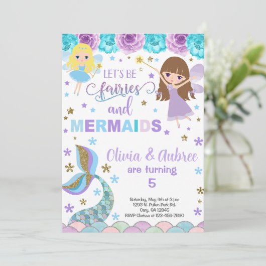 Scheerlingen en zeemeerminnen, zussen-liefhebbers. kaart (Staand voorkant)