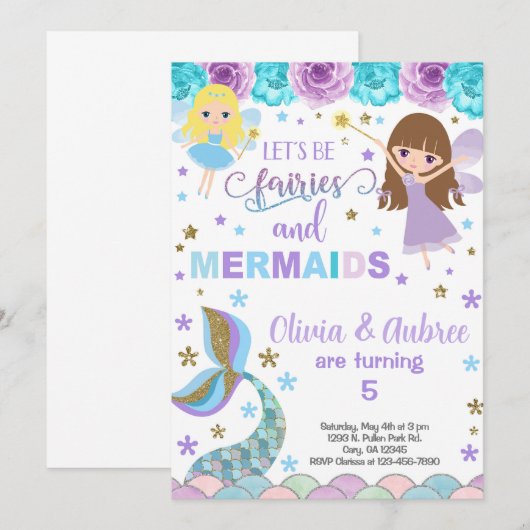 Scheerlingen en zeemeerminnen, zussen-liefhebbers. kaart (Voorkant / Achterkant)