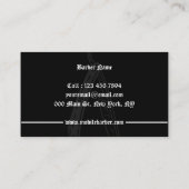 Scheermes mobiele herenkapper retro visitekaartje (Achterkant)