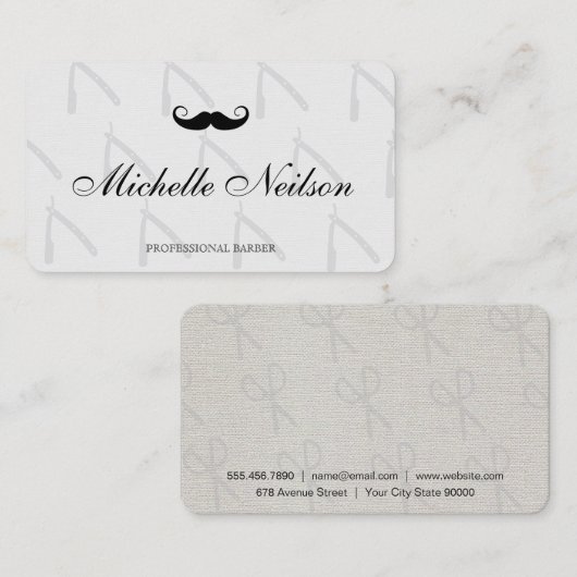 Scheermes Patroon voor Kappers Visitekaartje (Voorkant / Achterkant)