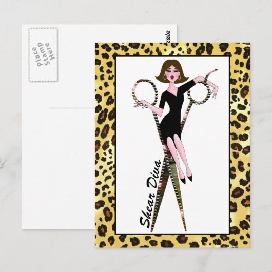 Scheermesje (met donkere haaruitval) Briefkaarten (Voorkant / Achterkant)