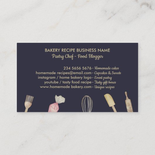 Scheermessenmakerij voor de bakkerij visitekaartje (Achterkant)