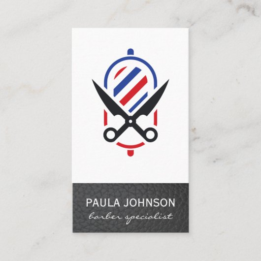 Scheerpaal en Scharen | Leder Visitekaartje (Voorkant)