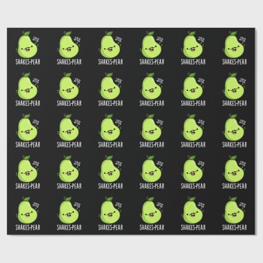 Scheerpeuk Funny Pear Fruit Pun Dark BG Cadeaupapier (Vlak)