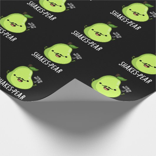 Scheerpeuk Funny Pear Fruit Pun Dark BG Cadeaupapier (Hoek)