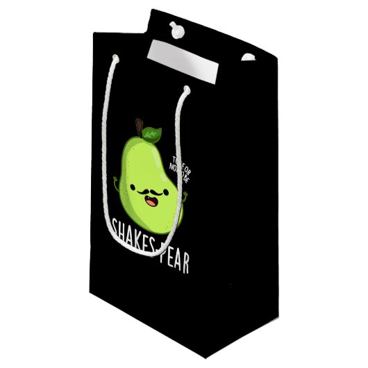 Scheerpeuk Funny Pear Fruit Pun Dark BG Klein Cadeauzakje (Voorkant Gekanteld)