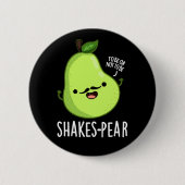Scheerpeuk Funny Pear Fruit Pun Dark BG Ronde Button 5,7 Cm (Voorkant)