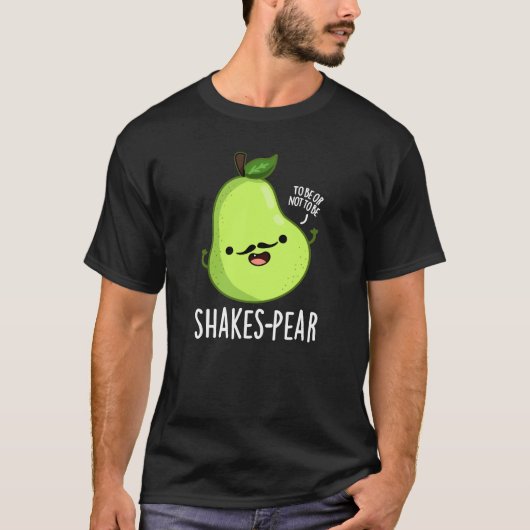 Scheerpeuk Funny Pear Fruit Pun Dark BG T-shirt (Voorkant)