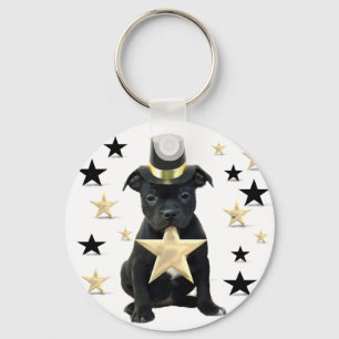 Scheerpierpuppy van Stafforfshire Sleutelhanger