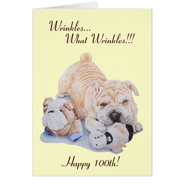 Scheerpup shar pei dog en teddy grappig 100th (Voorkant)