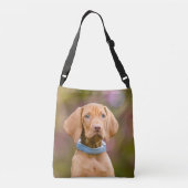 Scheerpups Hongaarse Vizsla Dog Puppy Photo // Crossbody Tas (Achterkant)