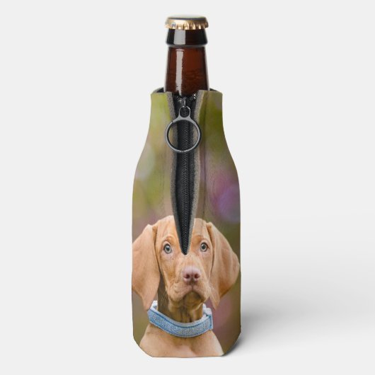 Scheerpups Hongaarse Vizsla Dog Puppy Photo // Flesjeskoeler (Fles Achterkant)