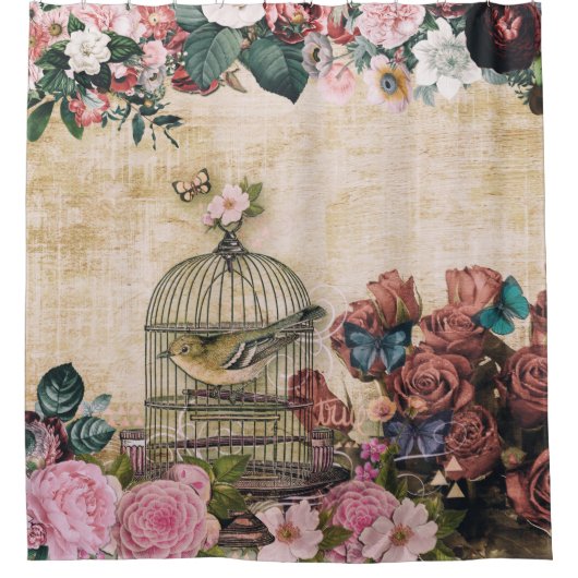 scheerschijfje, patroon, Victoriaans,  collage, ch Douchegordijn (Voorkant)